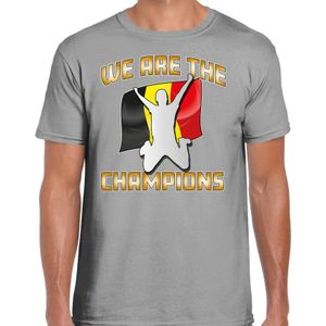 Verkleed T-shirt voor heren - Belgie - grijs - voetbal supporter - themafeest - Feestshirts
