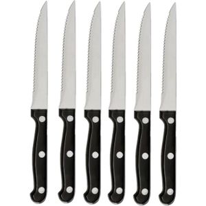 Secret de Gourmet Steakmessen/vleesmessen - 6x stuks - RVS - 22 cm