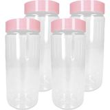 PlasticForte Voorraadpot/bewaarpot - 10x - 650 ml - kunststof - oud roze - B7 x H18 cm