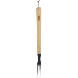 RVS BBQ/barbecue vork met houten handvat 46 cm - Barbecue tangen