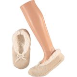 Dames ballerina sloffen/pantoffels beige maat 37-39 - Sloffen - volwassenen