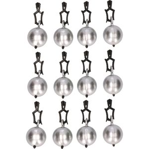 12x Buitentafelkleed gewichten zilveren vormen 3 cm - Tafelkleedgewichten
