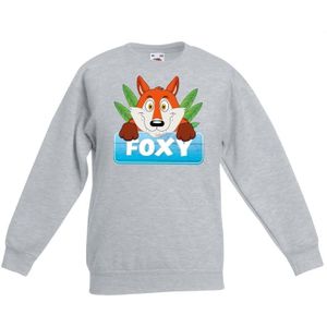 Dieren trui grijs met Foxy de vos voor kinderen - Sweaters kinderen