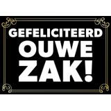 Verjaardagsmok/beker 60 jaar man met grappige tekst 300 ml + wenskaart ouwe zak - feest mokken