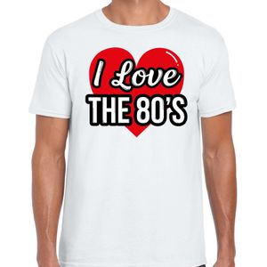 I love 80s verkleed t-shirt wit voor heren - 80s party verkleed outfit - Feestshirts