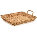 Opbergmandje/Broodmandje - 2x - gevlochten riet - naturel kleur - 32 x 44 x 10 cm - broodmand
