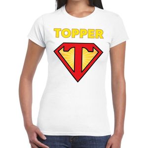 Toppers Super Topper logo t- shirt wit dames - Feestshirts