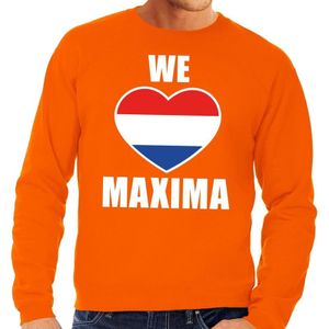 Oranje We Love Maxima sweater voor heren - Feesttruien