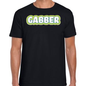 Verkleed t-shirt voor heren - gabber - zwart - foute party/carnaval - vriend/maat - muziek - Feestshirts