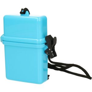 Gerimport opbergbox waterdicht - blauw - kleine opberger - 8 x 3 x 11 cm - geldkoker - Geldkokers