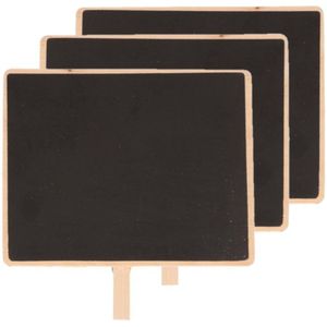 6x Schoolbord memo bordjes met knijper 15 x 12 cm - wanddecoratie