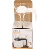 Theepot met wit deksel en handvat 0,65 liter - Glazen thee/koffie potten - 650 ml theepot