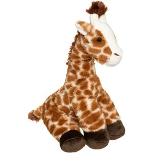 Knuffeldier Giraffe Carmen  - zachte pluche stof - wilde dieren knuffels - bruin - 32 cm - Knuffeldier