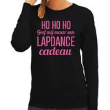 Foute kersttrui/sweater voor dames - HoHoHo lapdance cadeau - zwart - glitter roze - kerst truien