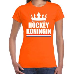 Hockey koningin t-shirt oranje dames - Sport / hobby shirts - Feestshirts