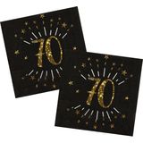Verjaardag feest servetten leeftijd - 50x - 70 jaar - goud - 33 x 33 cm - Feestservetten