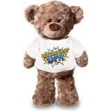 Beterschap Opa Pluche Teddybeer Knuffel 24 cm met Wit Pop Art T-shirt