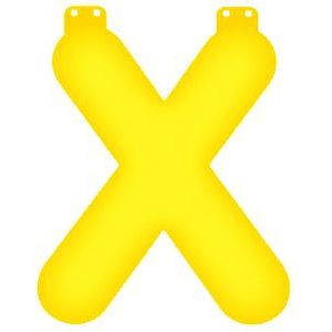 Geel opblaasbare letter X - Letters oplaas