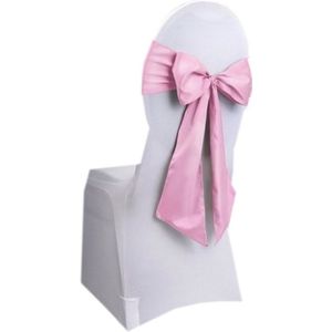 Trouwerij stoeldecoratie sjerp licht roze - Feestdecoratievoorwerp