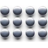 Whiteboard/koelkast magneten - 12x - zilver -  kunststof - 2 cm - Magneten