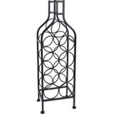 Metalen wijnflessen rek/wijnrek voor 9 flessen 23 x 18 x 69 cm - Wijnrekken