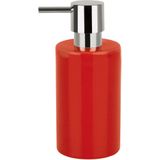 Spirella Badkamer accessoires set - zeeppompje/beker - porselein - rood - Luxe uitstraling