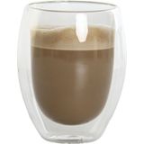 Items koffieglazen dubbelwandig - set 4x - latte macchiato glazen - 350 ml