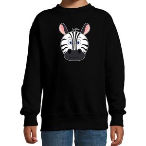 Cartoon zebra trui zwart voor jongens en meisjes - Cartoon dieren sweater kinderen - Sweaters kinderen