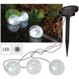 Set van 6 drijvende solar LED decoratie bollen vijver/tuinverlichting 9 cm - Buitenverlichting