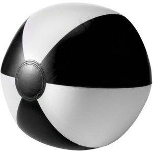 Opblaasbare speelgoed strandbal zwart/wit 26 cm - Strandballen