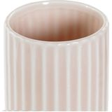 Beker/tandenborstelhouder roze keramiek 12 cm - Badkamer accessoires