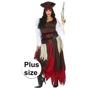 Plus size carnaval piraten verkleedkleding Francis voor dames - Carnavalskostuums