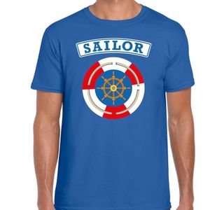 Zeeman/sailor verkleed t-shirt blauw voor heren - Feestshirts