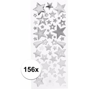 Kerst sterren stickers zilver 156 stuks - Stickers