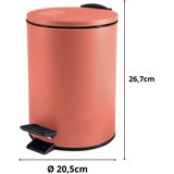 Spirella Badkamer/toilet accessoires set - WC-borstel en pedaalemmer 5L - metaal - terracotta