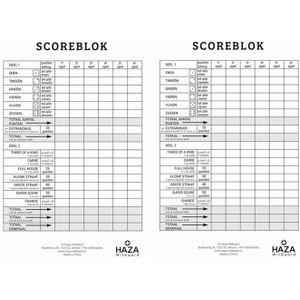2x Scoreblokken Yahtzee 250 vellen - Scoreblok - Dobbelspellen - Familiespelletjes - Yahtzee score notitieblok 2 stuks