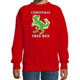 Christmas tree rex Kerstsweater / outfit rood voor kinderen - kerst truien kind
