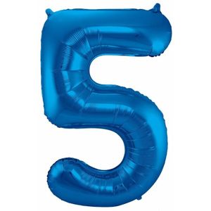 Blauwe folie ballonnen 5 jaar - Ballonnen