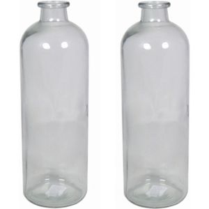 Set van 3x Stuks Glazen Vaas/Vazen 3,5 Liter met Smalle Hals 11 X 33 cm - 3500 ml