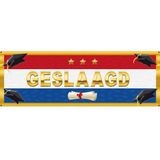 5x stuks stickers Geslaagd Nederlandse vlag 19,6 x 6,5 cm - Feeststickers