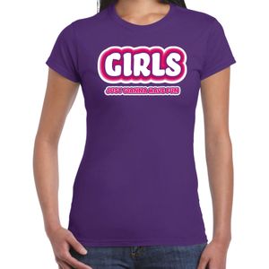 Vrijgezellenfeest verkleed t-shirt dames - Girls Fun - paars - bachelorette feest - Feestshirts