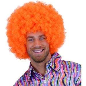 Knal oranje clowns pruiken - Verkleedpruiken
