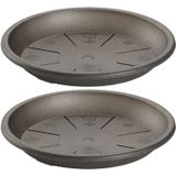 Opvangschaal Plantenpot antraciet 20 cm - 4 stuks
