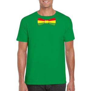 Groen t-shirt met Limburgse vlag strik voor heren - Feestshirts