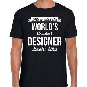 Worlds greatest designer t-shirt zwart heren - Werelds grootste ontwerper cadeau - Feestshirts