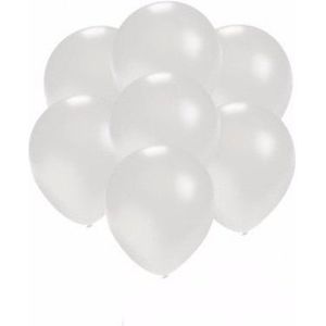 Kleine wit metallic ballonnetjes 200 stuks - Ballonnen