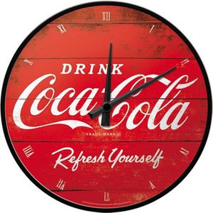 Wandklok - rond - Coca Cola print - D 31cm - Wandklokken