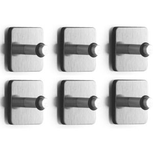 Whiteboard/koelkast magneten met haakjes - 6x - vierkant - Magneten