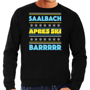 Apres ski sweater voor heren - Saalbach - zwart - apresski kroeg - skien/snowboarden - wintersport - Feesttruien