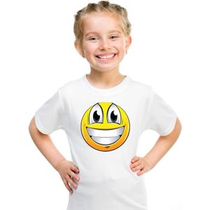 Emoticon t-shirt super vrolijk wit kinderen - T-shirts